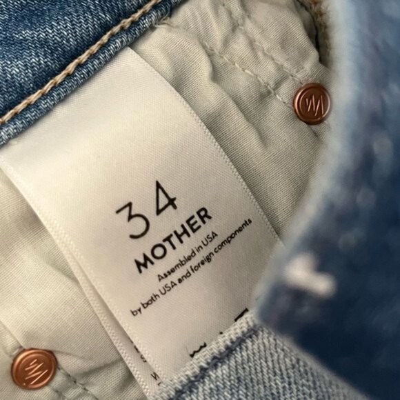 Mother Superior NWT Hiker Hover Undone Hem Jeans On My Knees Size 34 - Picture 15 of 16